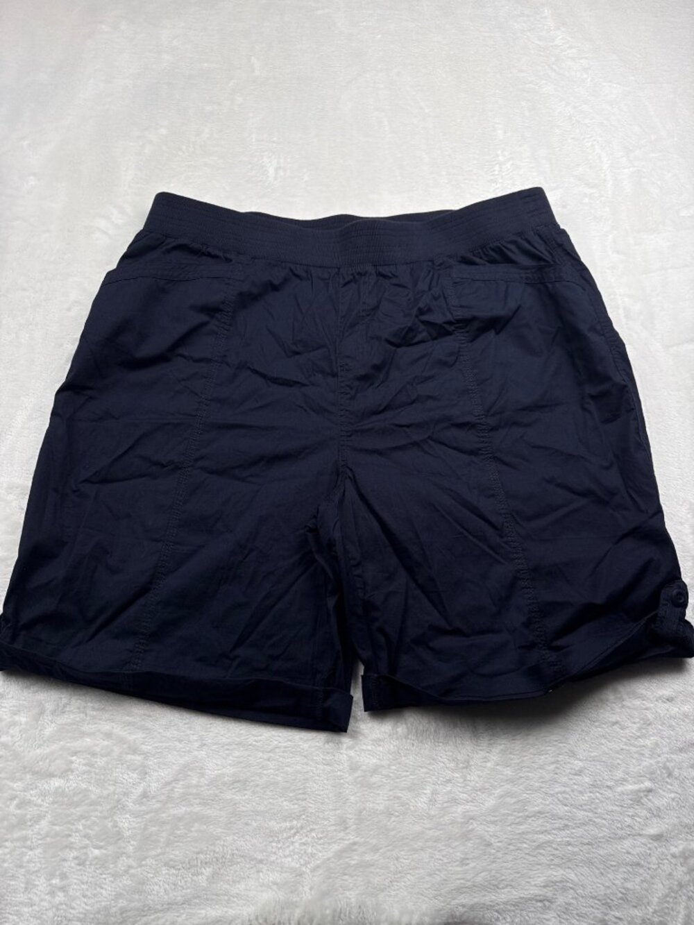 Briggs Navy XL Pull-On Elastic Waist Shorts With Pockets - Made In Vietnam